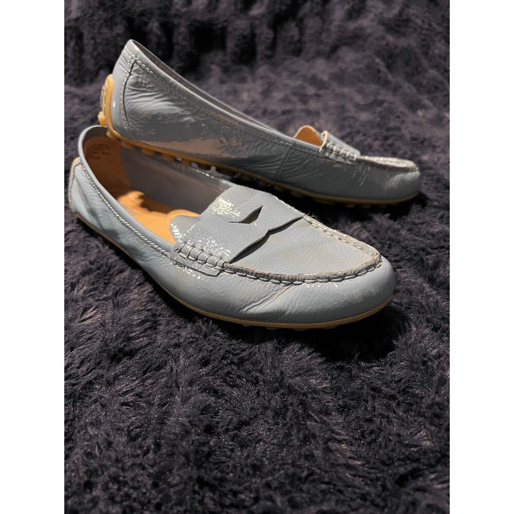 Born Comfort Flats Women Size 9 Blue Leather Loafers Slip On EUC